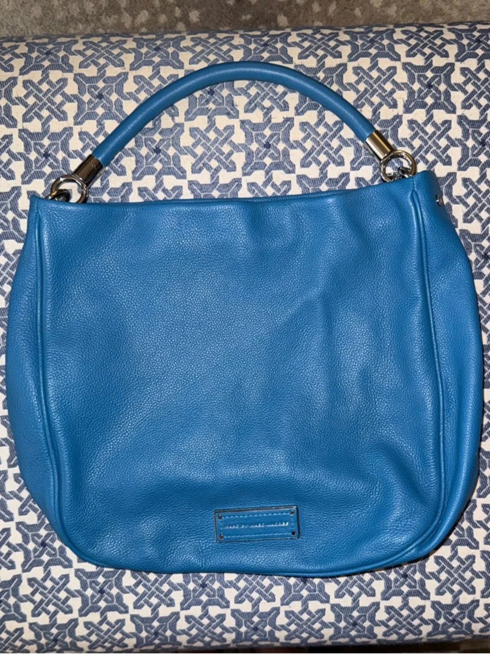 Marc Jacobs Too Hot TO Handle Aquamarine Leather Top Zip X-body Hobo Bag